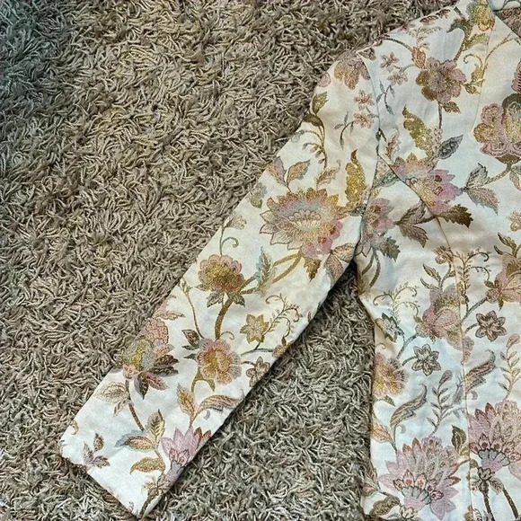 Vintage Jessica Howard Embroidered Floral Cream Suit Jacket-Size 10 - Picture 6 of 12